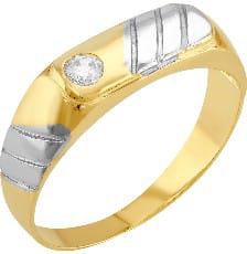 H20442512510K #9 Anillo de oro y plata