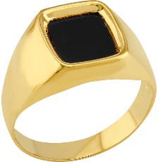 H210440082510K  Anillo de oro 10k  esmalte negro