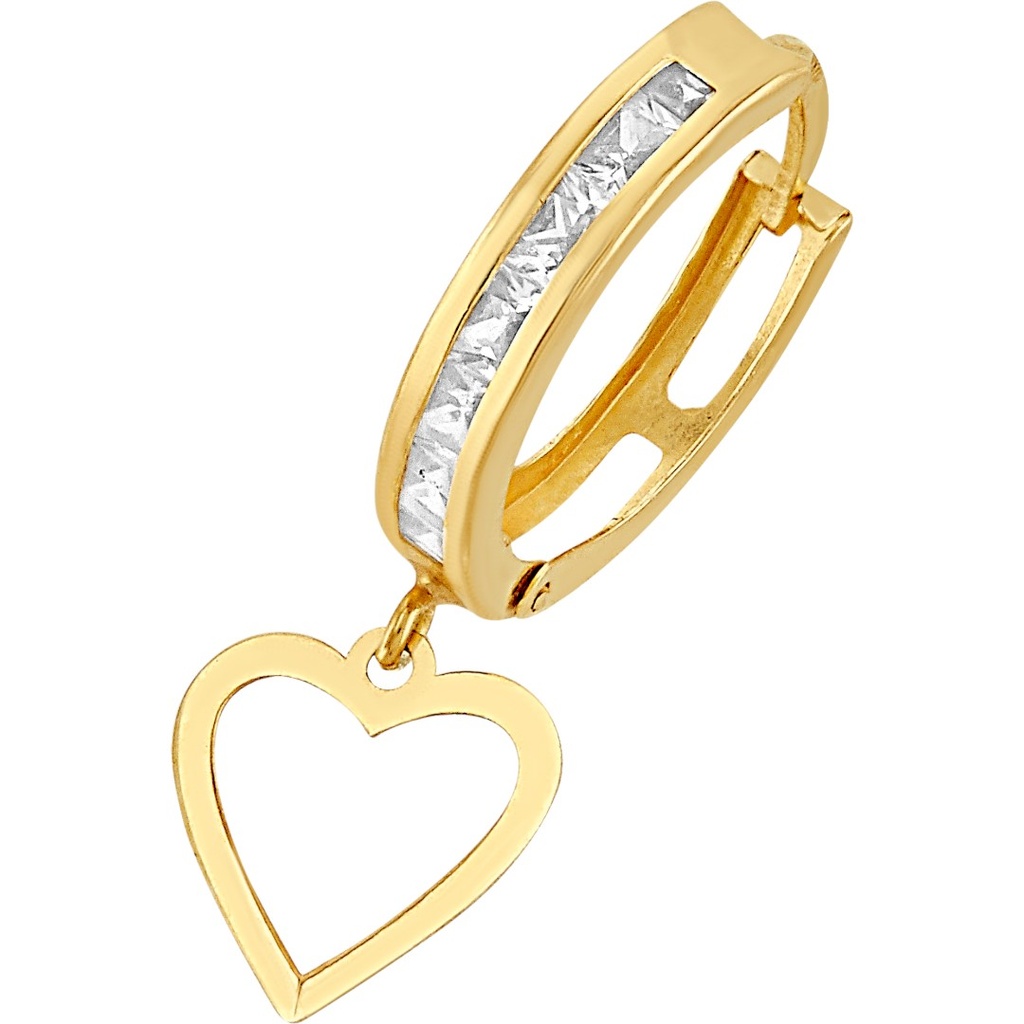 H53112510k Huggies Pendiente de oro  10k con colgante de corazón