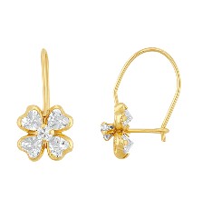 HZ6792510K Pendientes de trébol de oro 10K