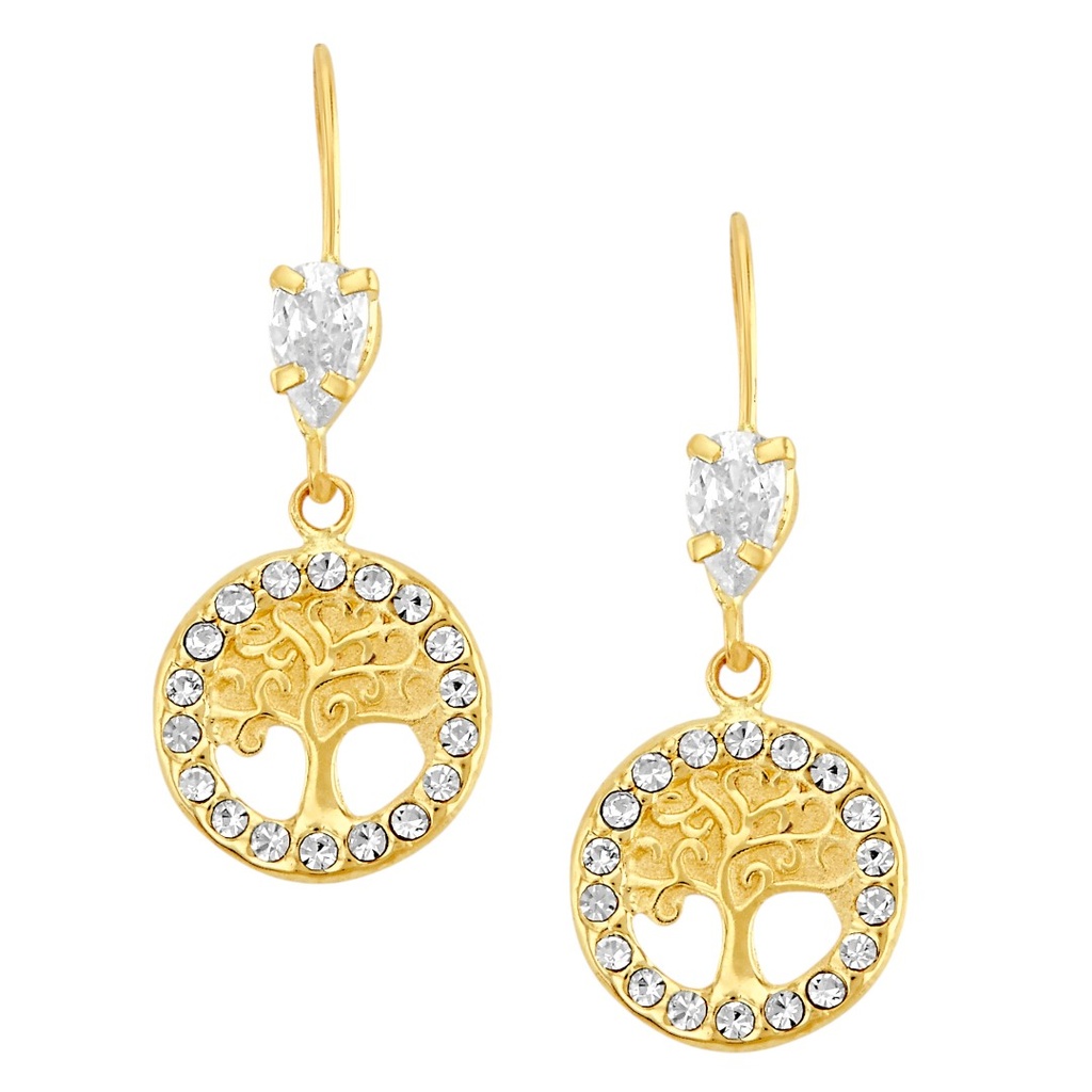 H59732510K Pendientes de árbol de la vida oro 10k