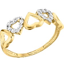 H148525152510K de oro con corazones