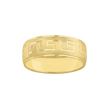 IM1035921 ARGOLLA DE MATRIMONIO ORO 10K con diseño griego 