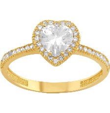 H1364407155082510K Anillo de oro 10K con forma de corazón