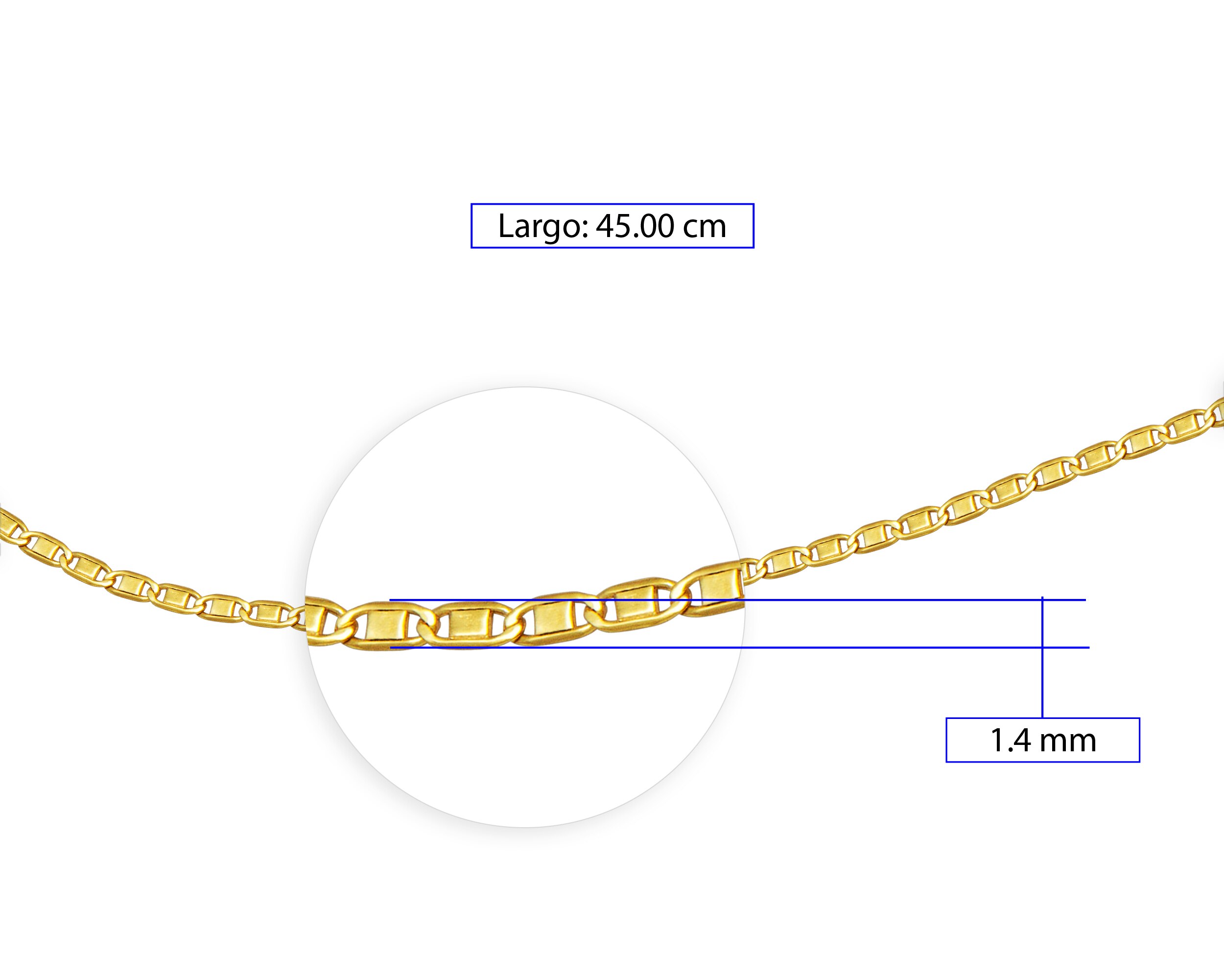 H903330152510K45CM Cadena de oro 10k 
