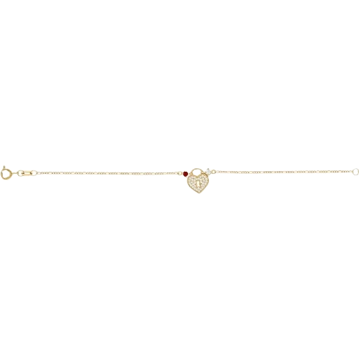 H81642510K Pulsera de oro 10k con dije de corazón