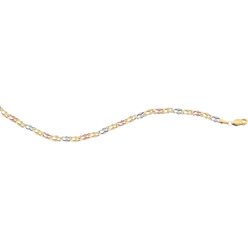 H78952510K 18CM Brazalete de Oro 10k Bicolor