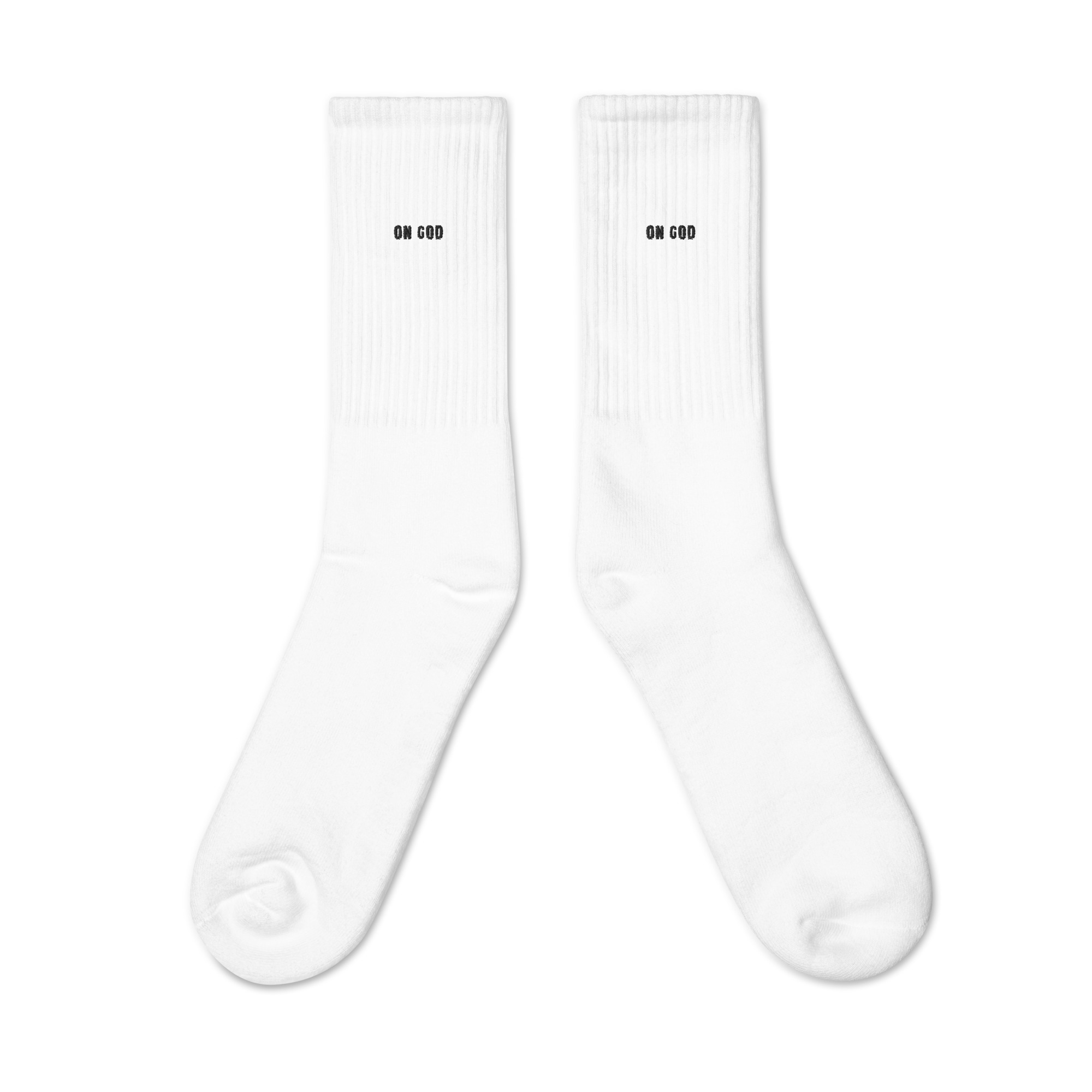 ON GOD Classic Embroidered Crew Socks