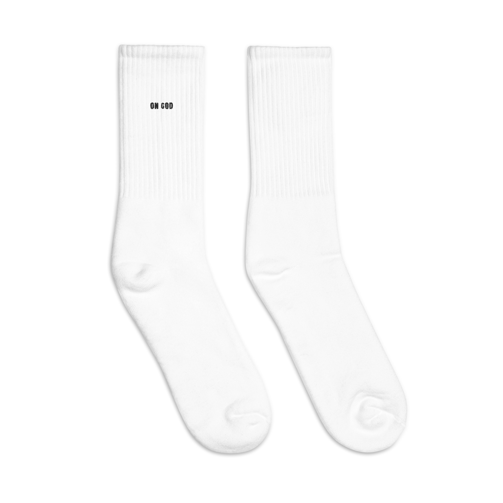 ON GOD Classic Embroidered Crew Socks
