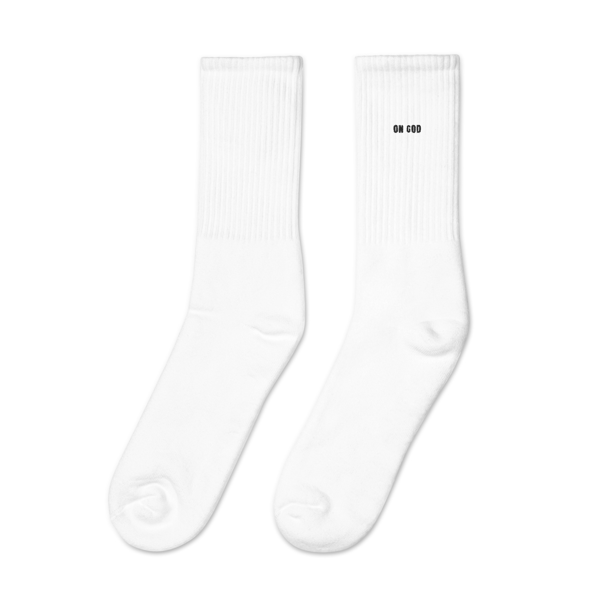 ON GOD Classic Embroidered Crew Socks