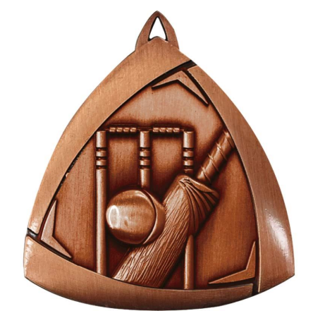 Cricket Triangle Sculptured Medal Bronze