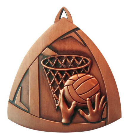 Netball Triangle Sculptured Medal Bronze