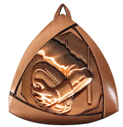 Rugby Triangle Sculptured Medal Bronze