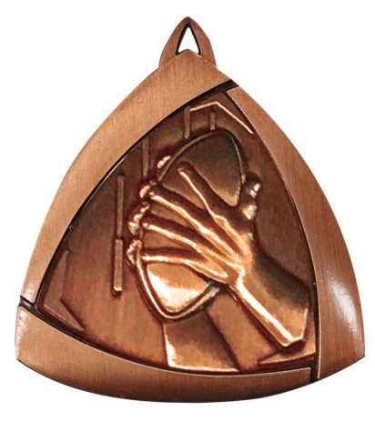 Aussie Rules Triangle Sculptured Medal Bronze