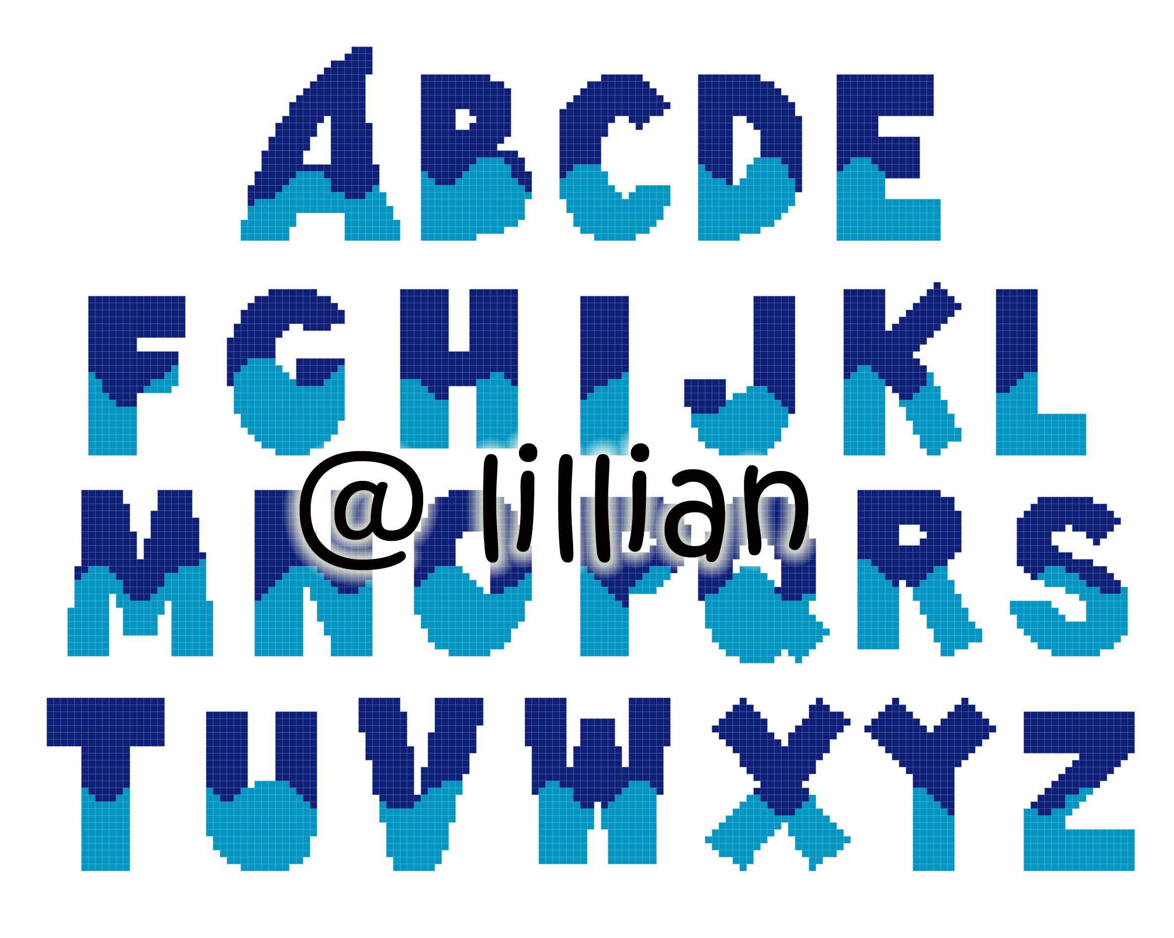 PDF ~WAVE WATER SEA ALPHABET ALPHABETS ALPHABETICAL ABC TO Z Counted Cross Stitch PATTERN