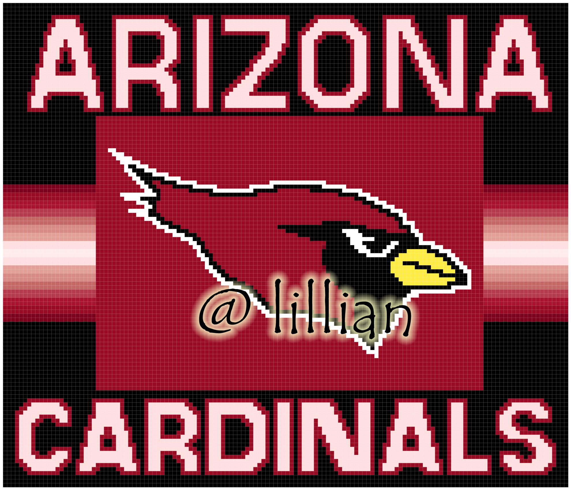 PDF ~NFL ARIZONA CARDINALS Counted Cross Stitch PATTERN