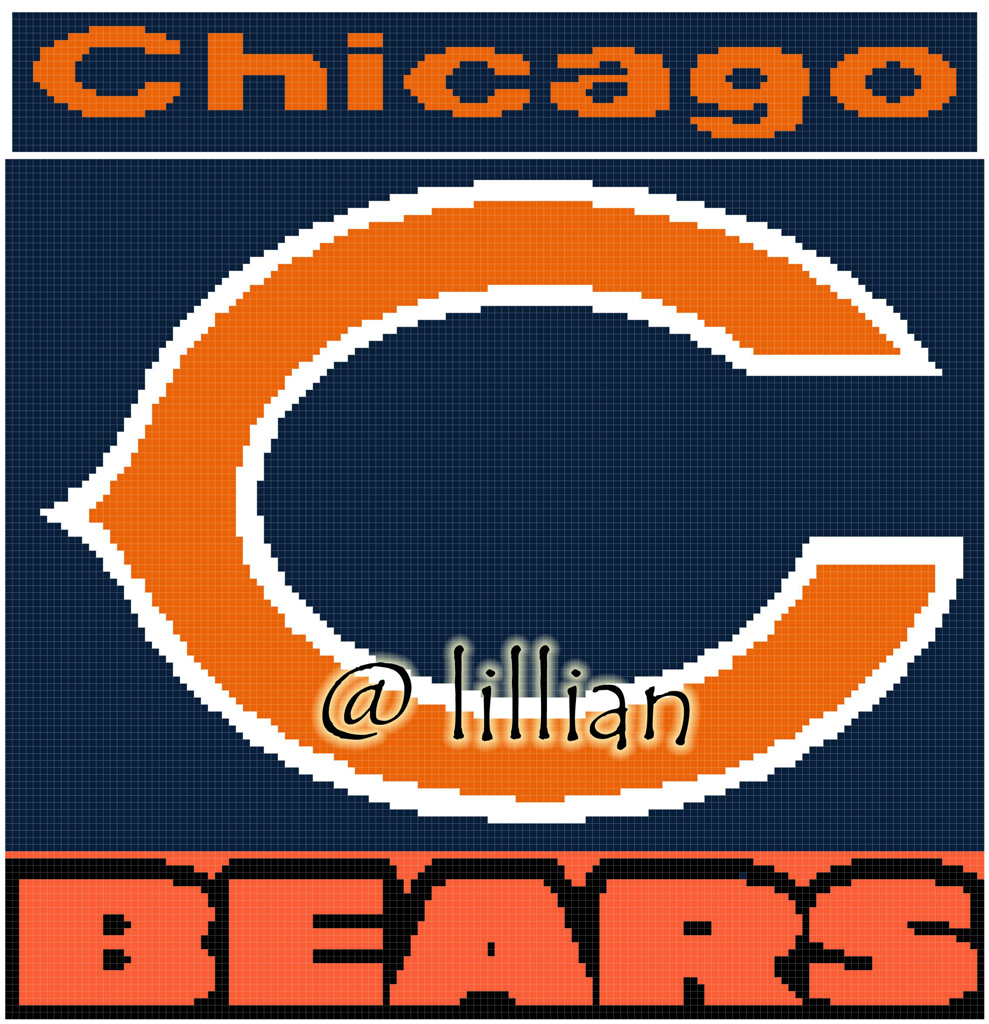 PDF ~NFL CHICAGO BEARS N Counted Cross Stitch PATTERN