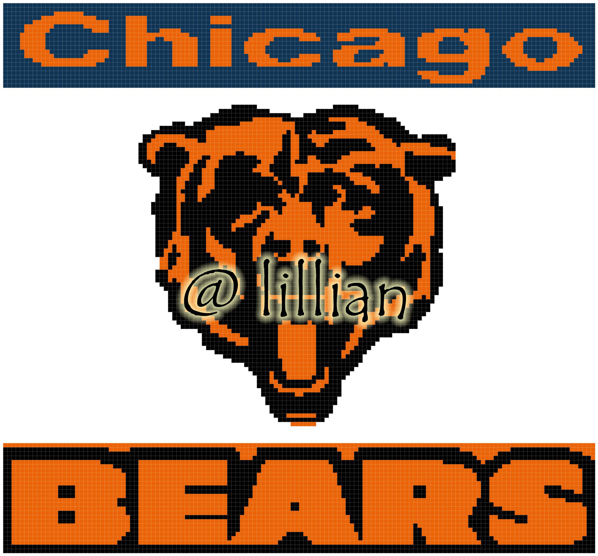 PDF ~NFL CHICAGO BEARS Counted Cross Stitch PATTERN