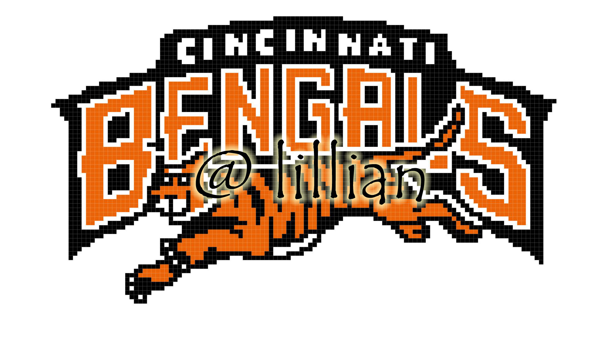 PDF ~NFL CINCINNATI BENGALS Counted Cross Stitch PATTERN