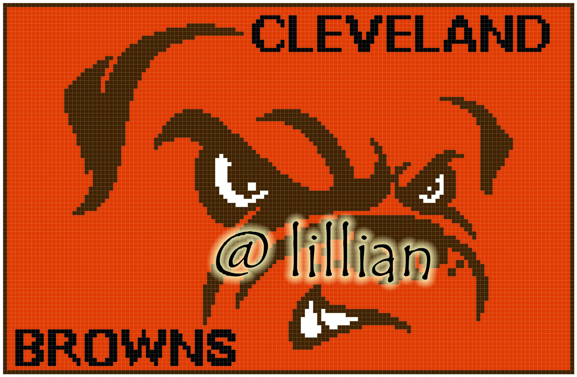 PDF ~NFL CLEVELAND BROWNS N Counted Cross Stitch PATTERN