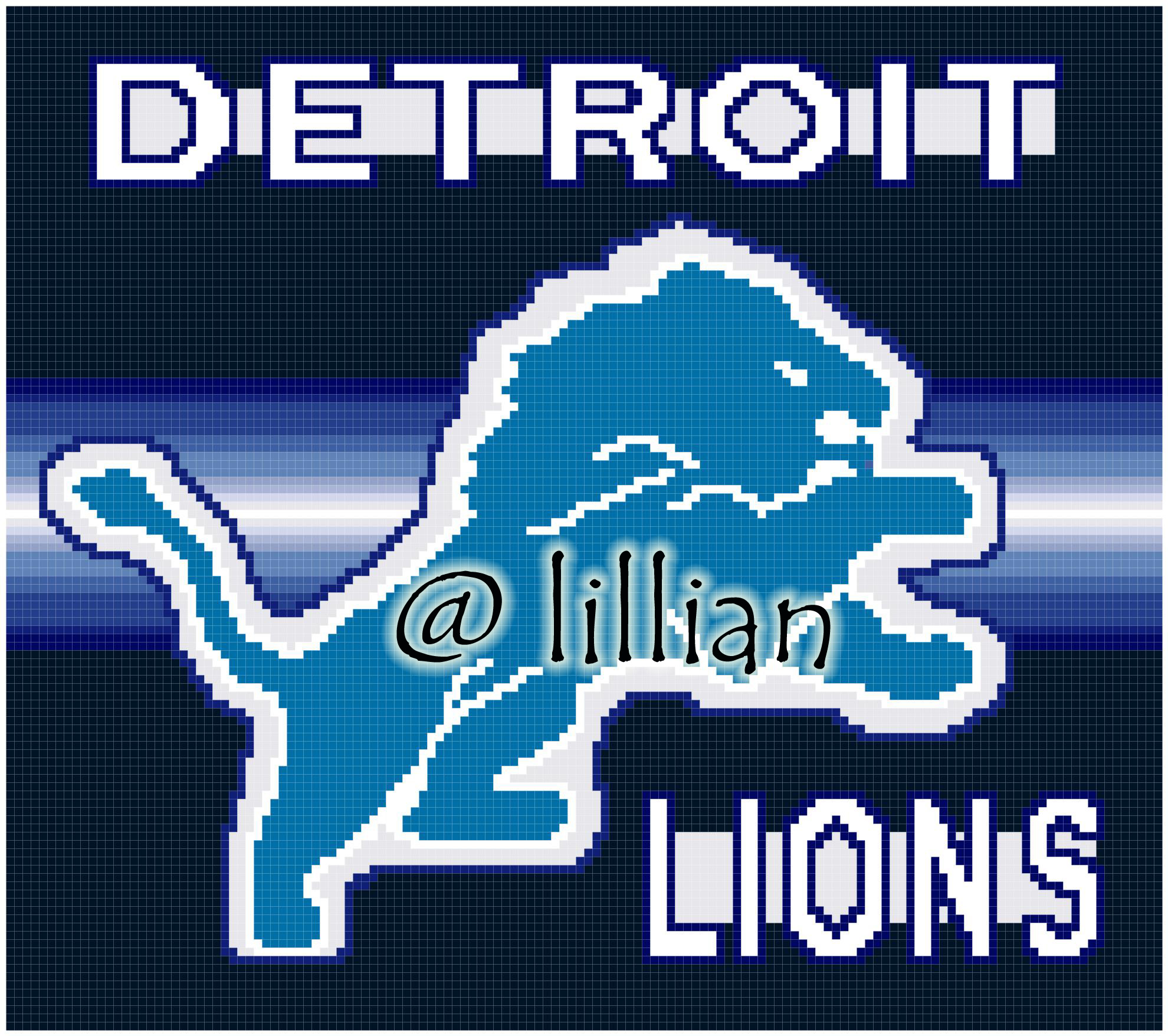 PDF ~NFL DETROIT LIONS Counted Cross Stitch PATTERN