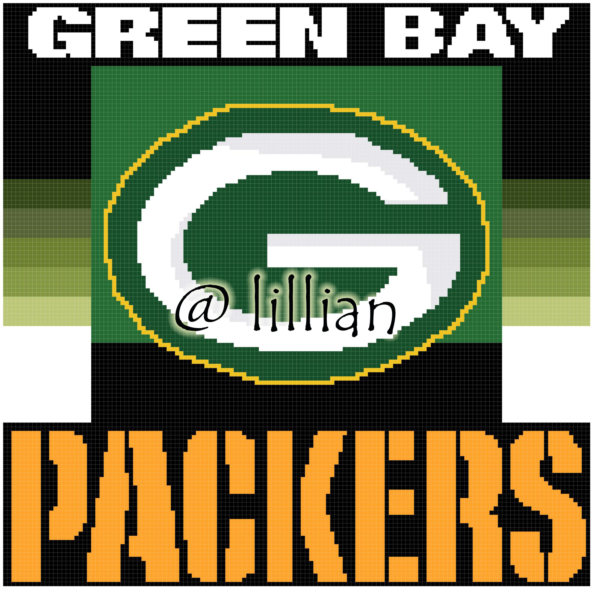 PDF ~NFL GREEN BAY PACKERS Counted Cross Stitch PATTERN