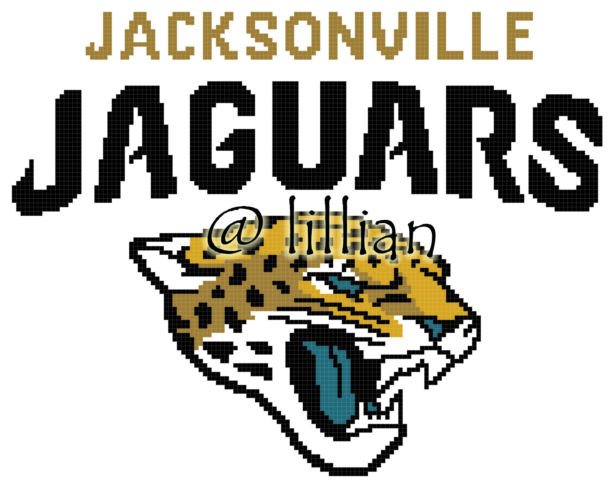 PDF ~NFL JACKSONVILLE JAGUARS N Counted Cross Stitch PATTERN