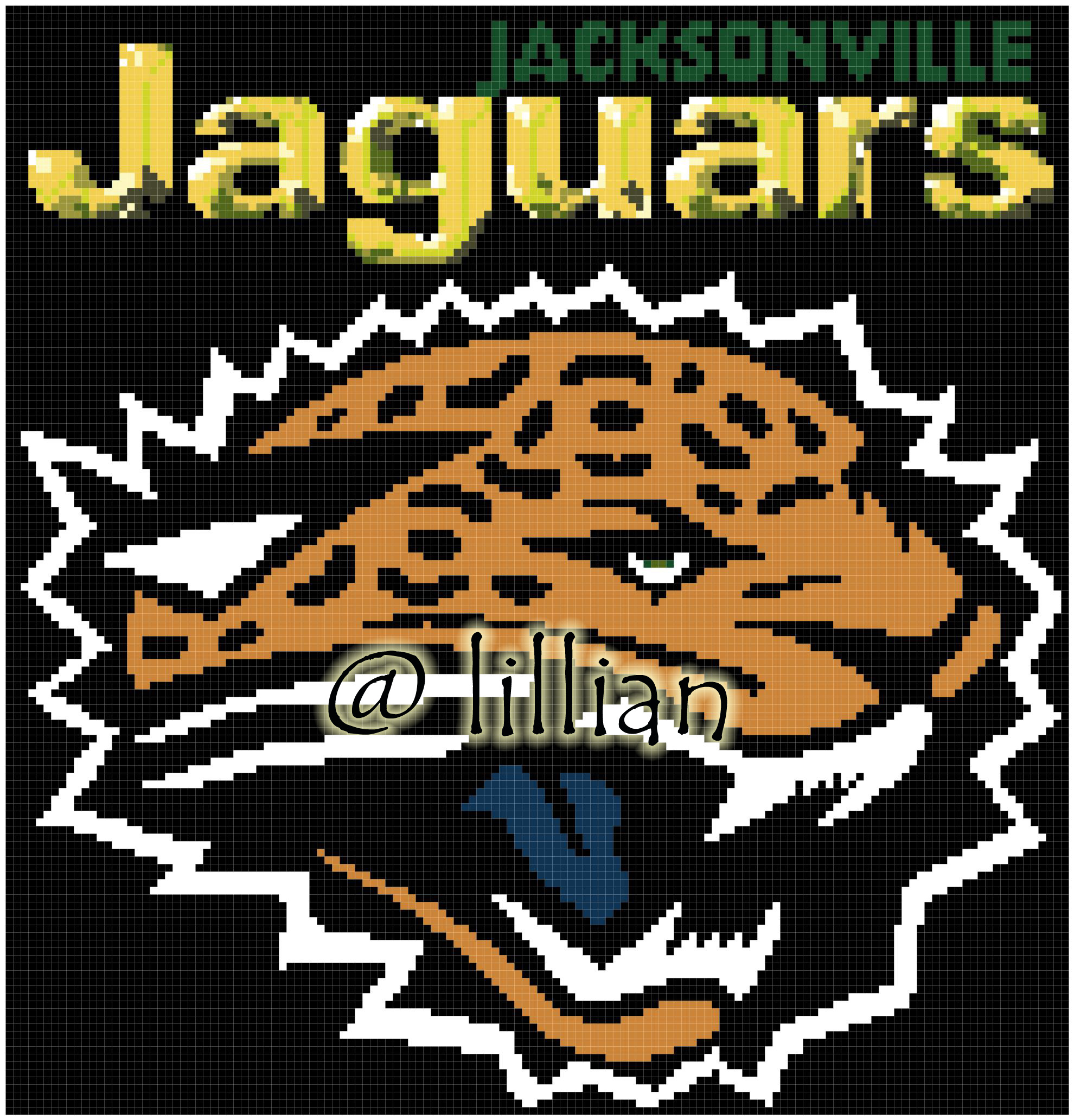 PDF ~NFL JACKSONVILLE JAGUARS Counted Cross Stitch PATTERN