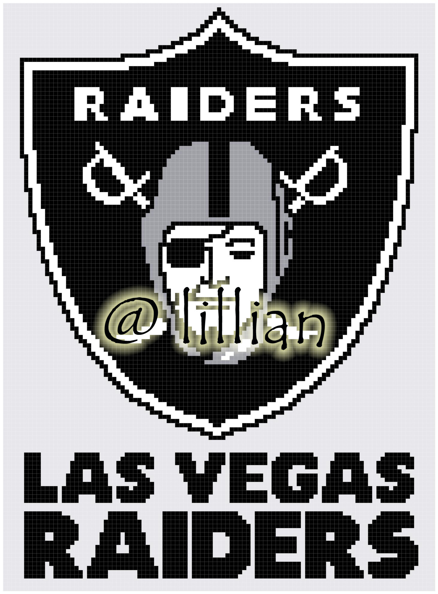 PDF ~NFL LAS VEGAS RAIDERS Counted Cross Stitch PATTERN