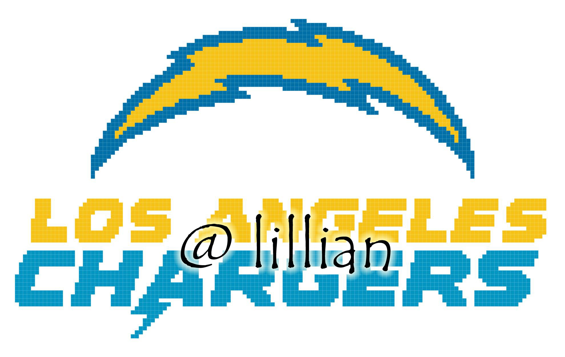 PDF ~NFL LOS ANGELES CHARGERS Counted Cross Stitch PATTERN