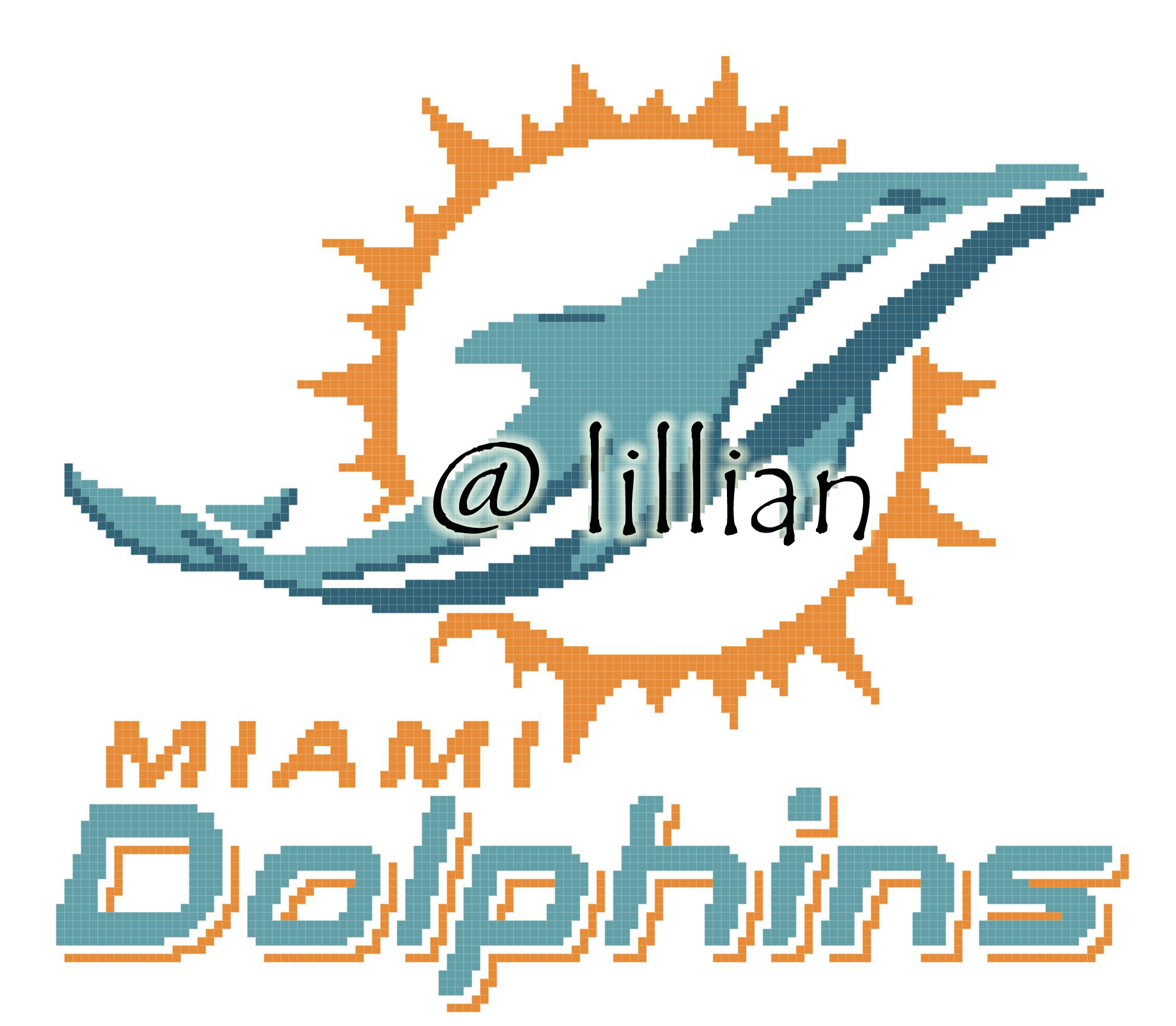 PDF ~NFL MIAMI DOLPHINS N Counted Cross Stitch PATTERN