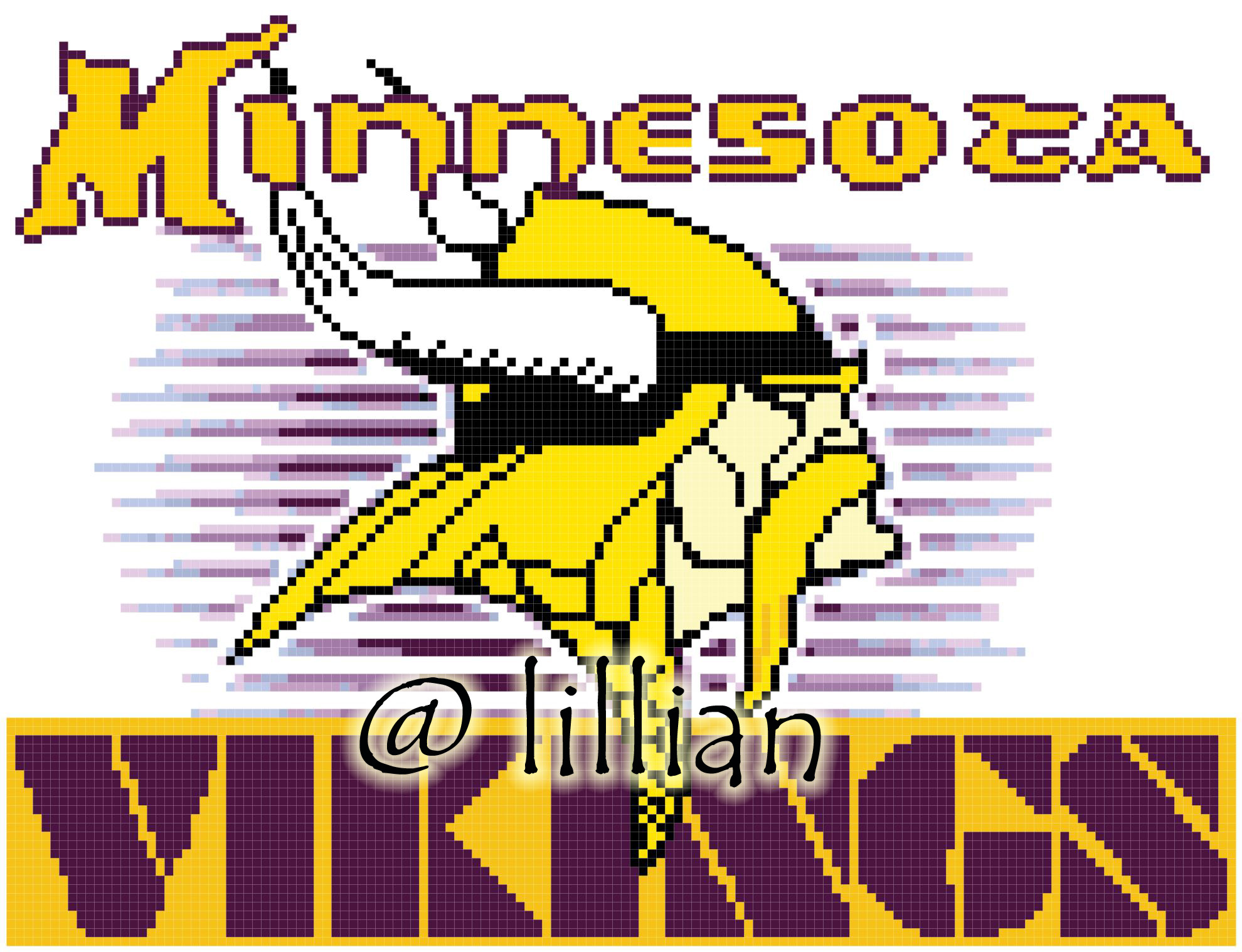 PDF ~NFL MINNESOTA VIKINGS Counted Cross Stitch PATTERN