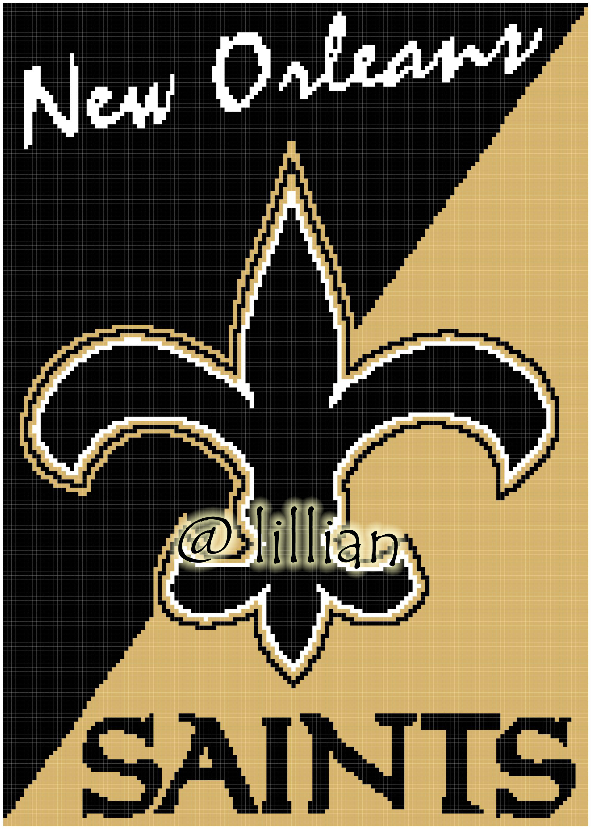 PDF ~NFL NEW ORLEANS SAINTS Counted Cross Stitch PATTERN