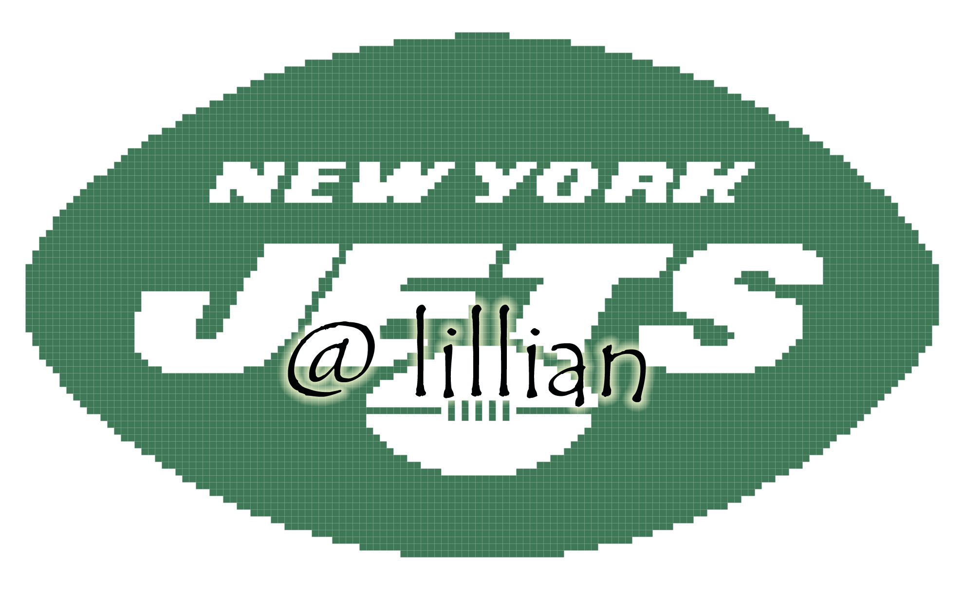 PDF ~NFL NEW YORK JETS N Counted Cross Stitch PATTERN