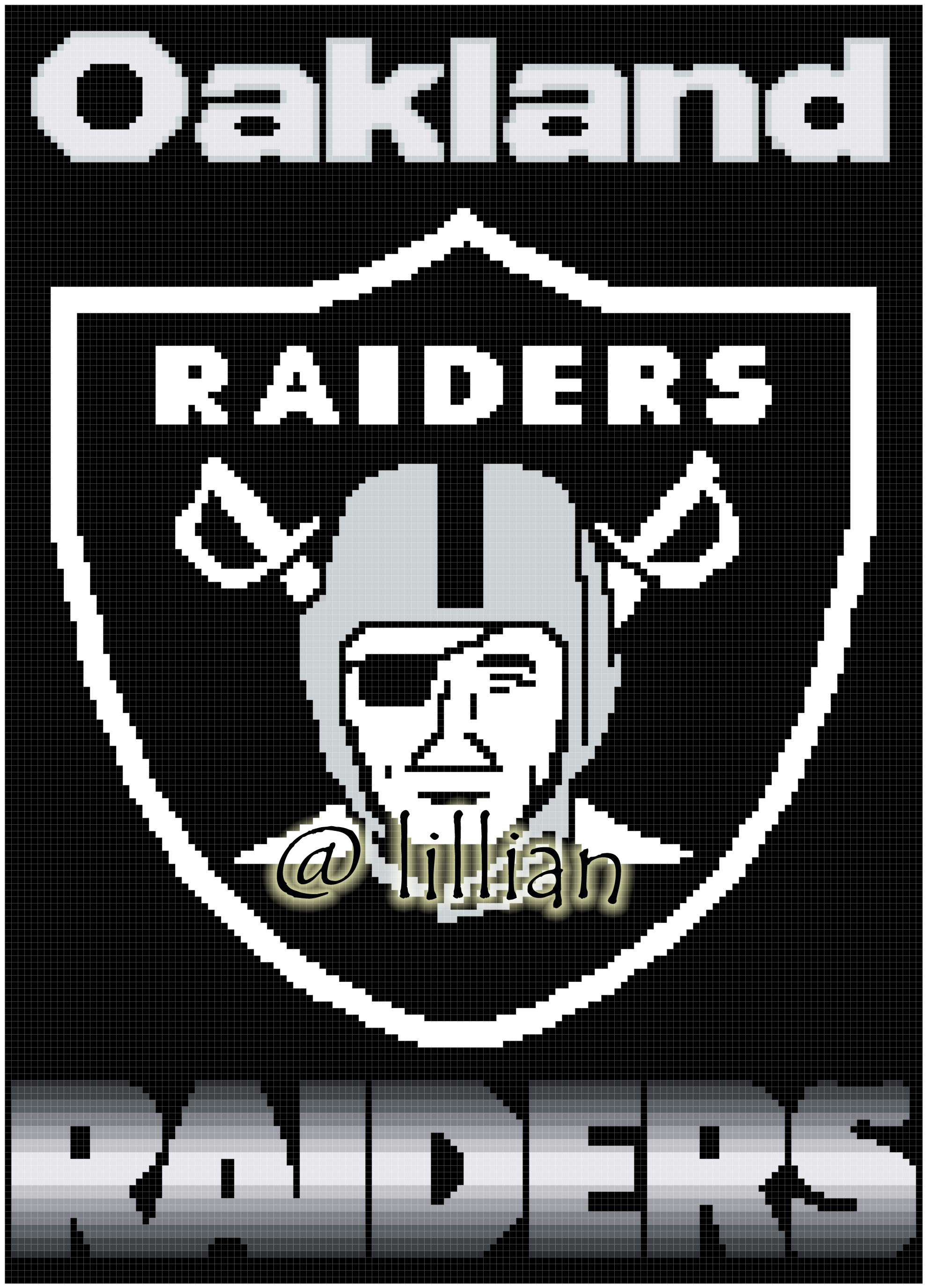 PDF ~NFL OAKLAND RAIDERS Counted Cross Stitch PATTERN