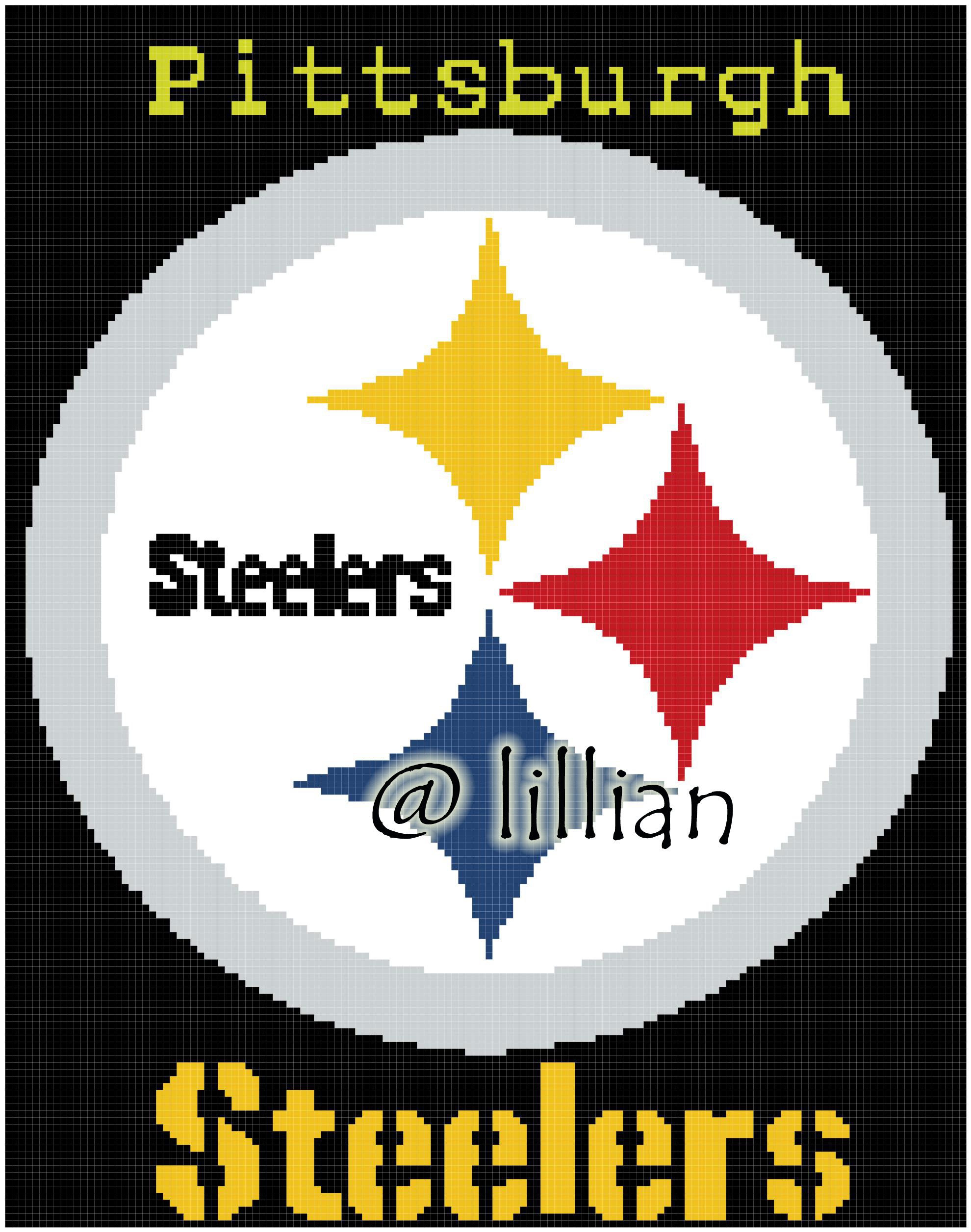 PDF ~NFL PITTSBURGH STEELERS Counted Cross Stitch PATTERN