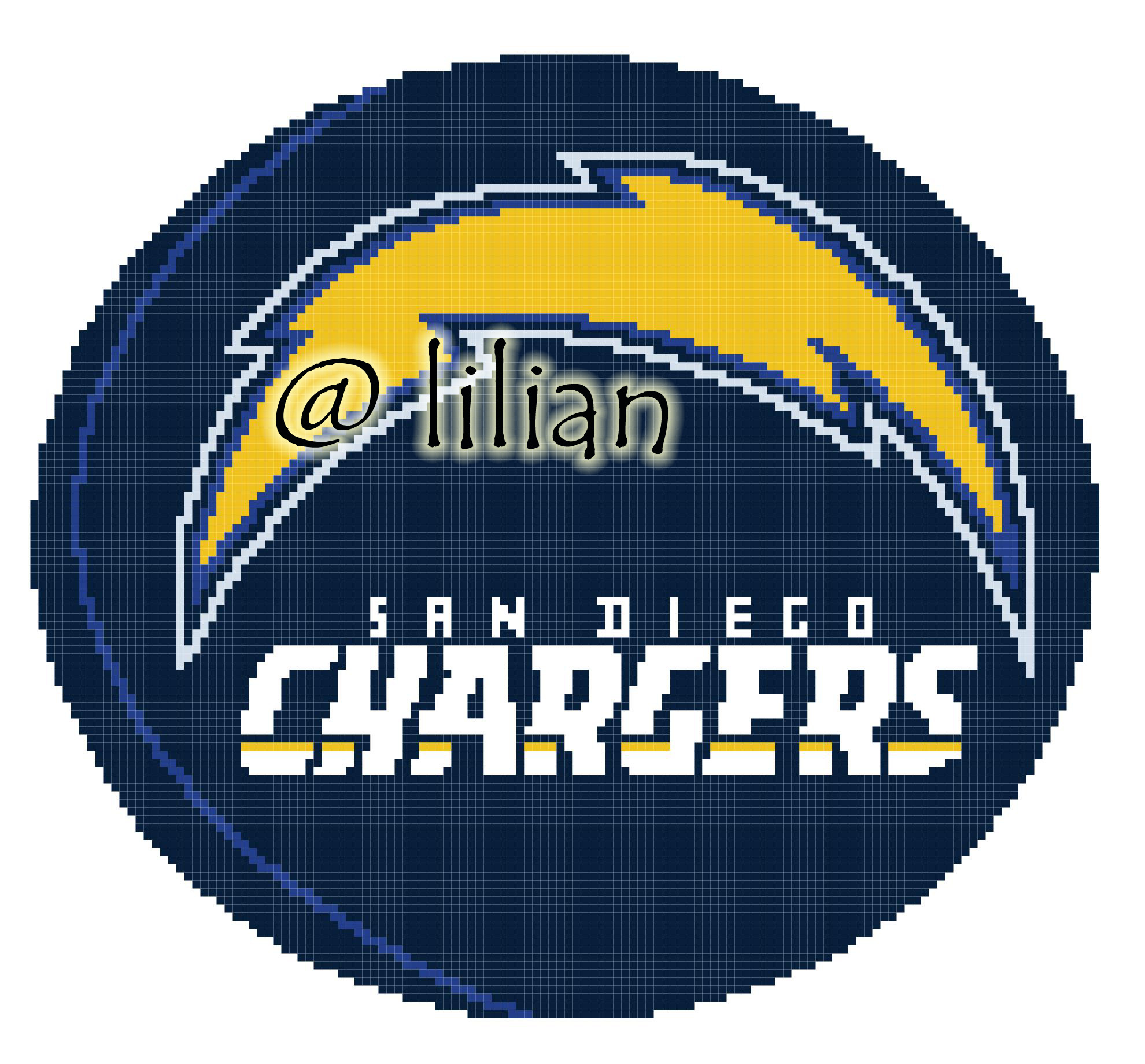 PDF ~NFL SAN DIEGO CHARGERS N Counted Cross Stitch PATTERN