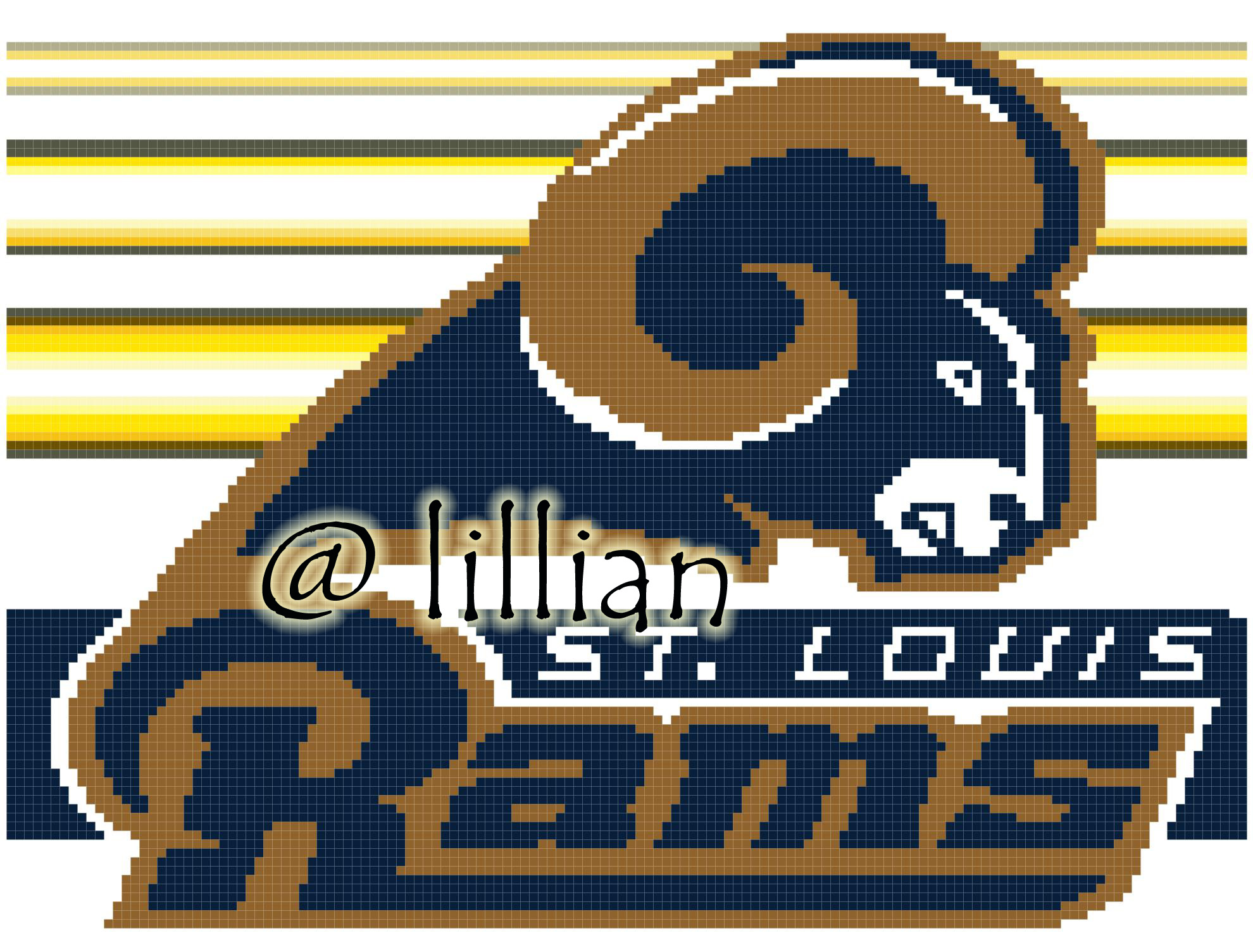 PDF ~NFL ST LOUIS RAMS Counted Cross Stitch PATTERN