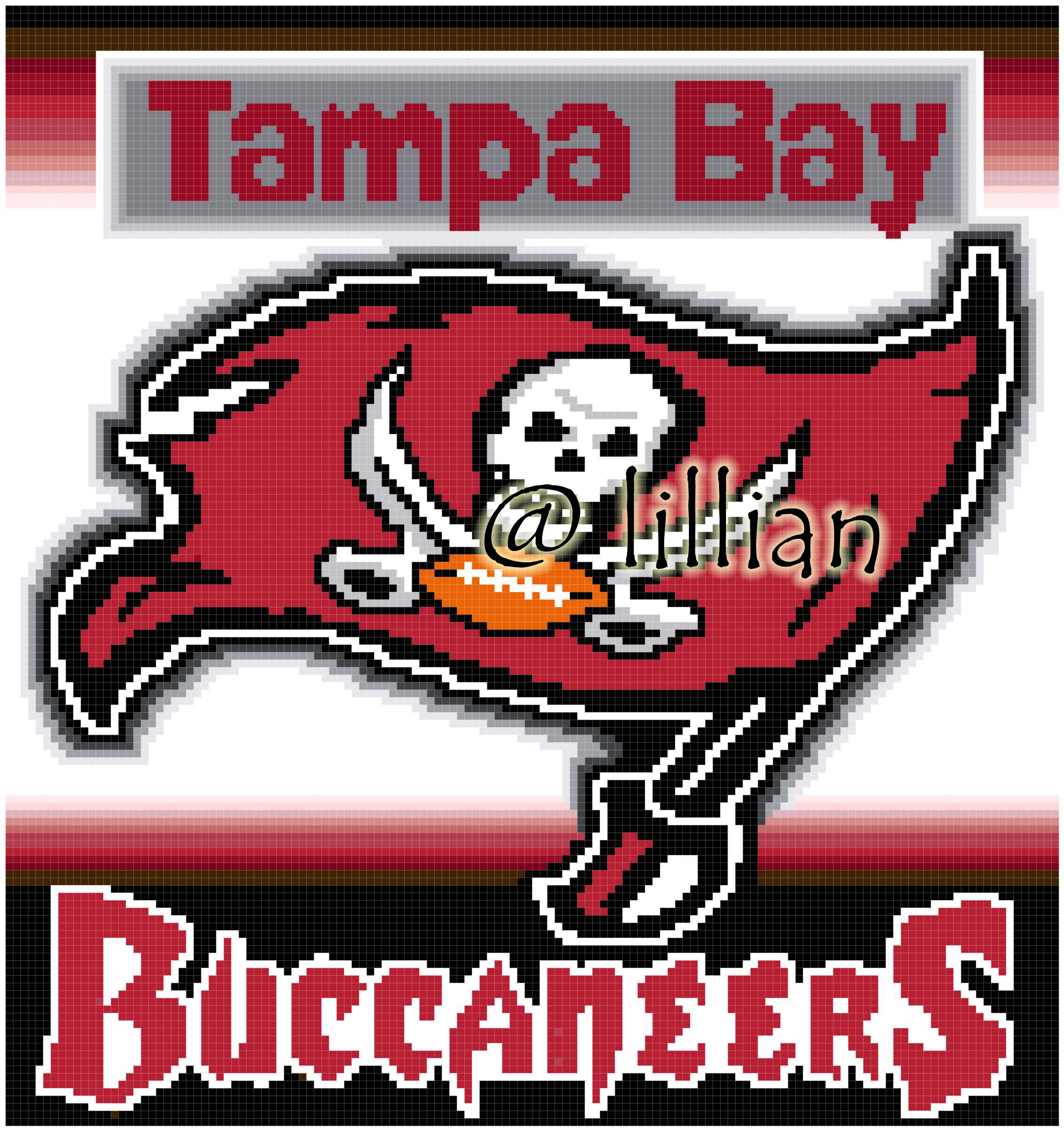 PDF ~NFL TAMPA BAY BUCCANEERS Counted Cross Stitch PATTERN