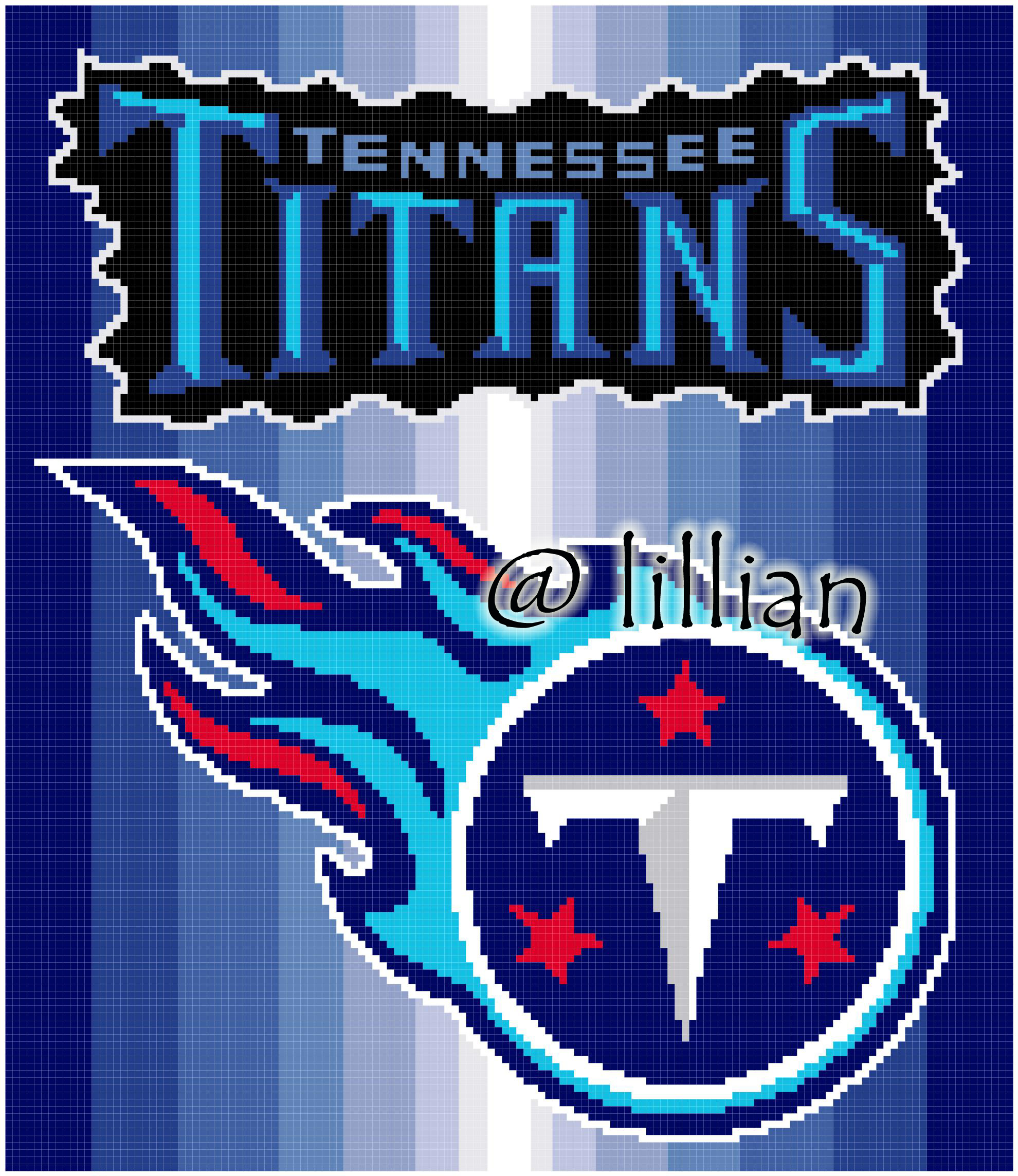PDF ~NFL TENNESSEE TITANS Counted Cross Stitch PATTERN