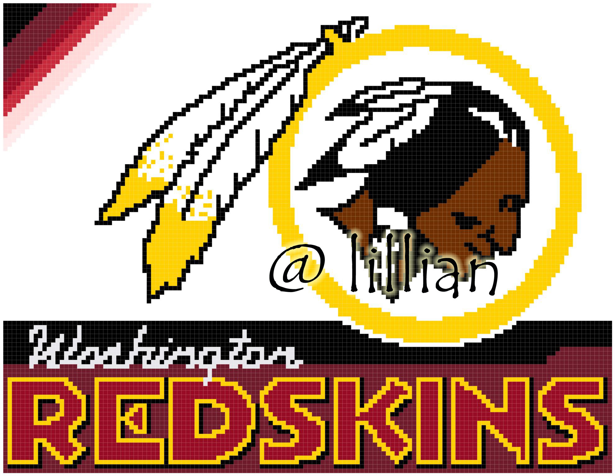 PDF ~NFL WASHINGTON REDSKINS Counted Cross Stitch PATTERN