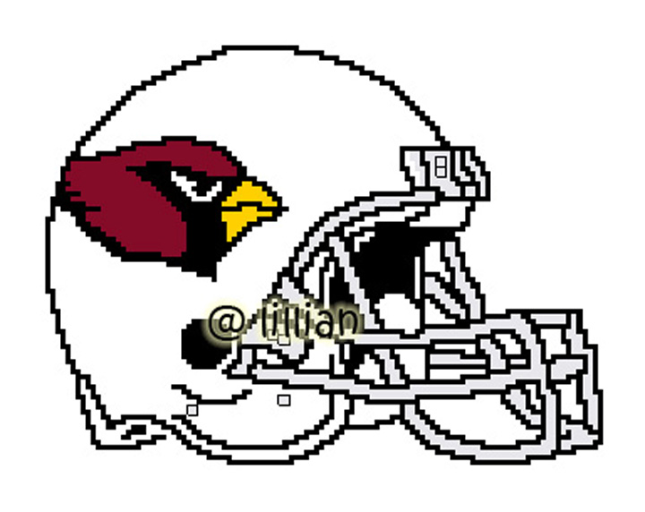 PDF ~NFL ARIZONA CARDINALS HELMET Counted Cross Stitch PATTERN