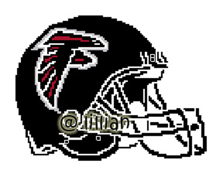 PDF ~NFL ATLANTA FALCONS HELMET Counted Cross Stitch PATTERN