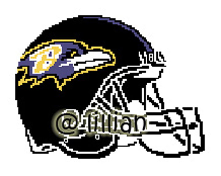 PDF ~NFL BALTIMORE RAVENS HELMET Counted Cross Stitch PATTERN