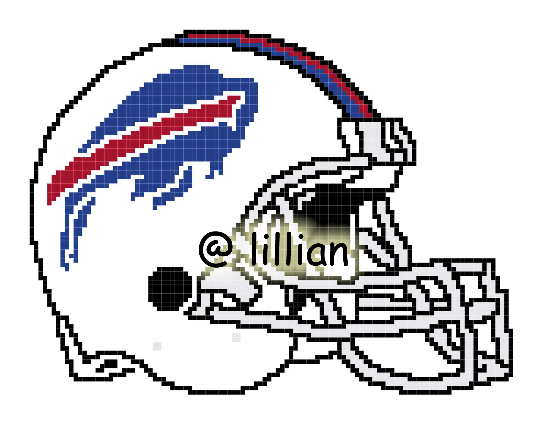 PDF ~NFL BUFFALO BILLS HELMET N Counted Cross Stitch PATTERN