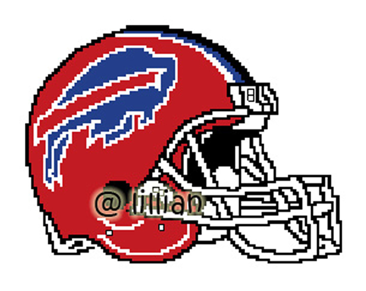 PDF ~NFL BUFFALO BILLS HELMET Counted Cross Stitch PATTERN