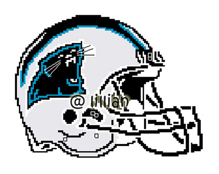 PDF ~NFL CAROLINA PANTHERS HELMET Counted Cross Stitch PATTERN