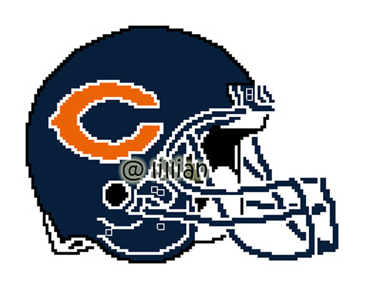 PDF ~NFL CHICAGO BEARS HELMET Counted Cross Stitch PATTERN