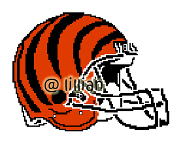 PDF ~NFL CINCINNATI BENGALS HELMET Counted Cross Stitch PATTERN