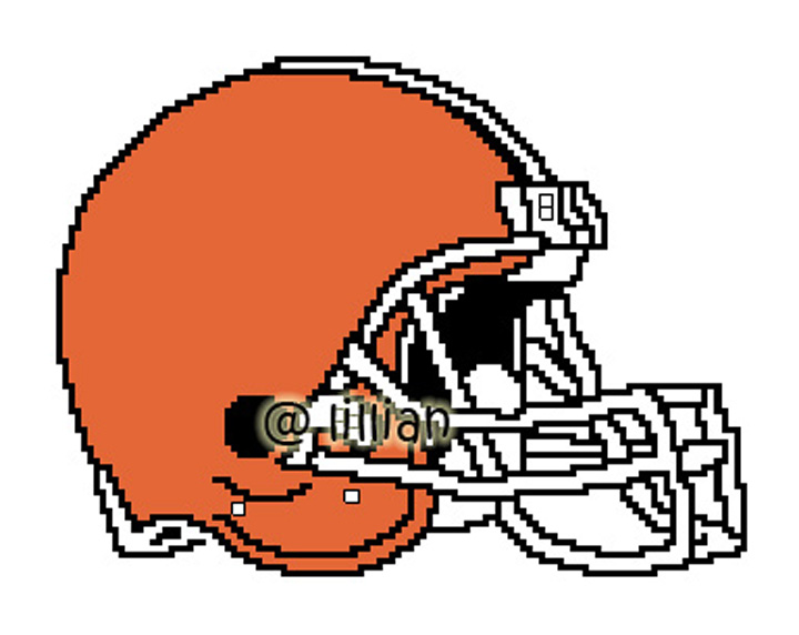 PDF ~NFL CLEVELAND BROWN HELMET Counted Cross Stitch PATTERN